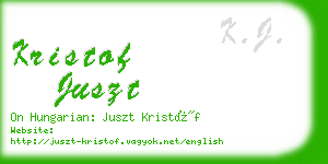 kristof juszt business card